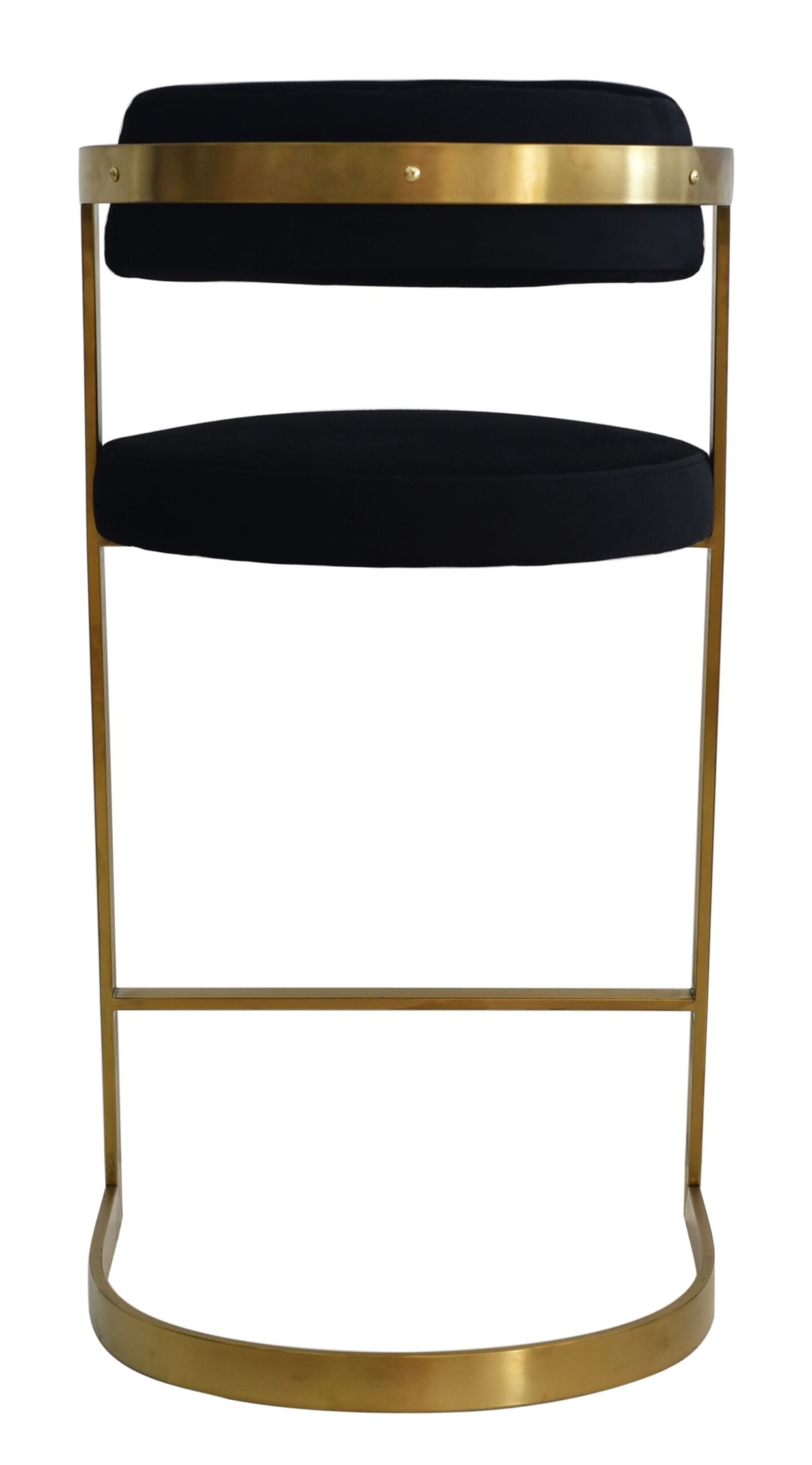 Modrest Shandra - Black Velvet + Gold Counter Stool - Image 2