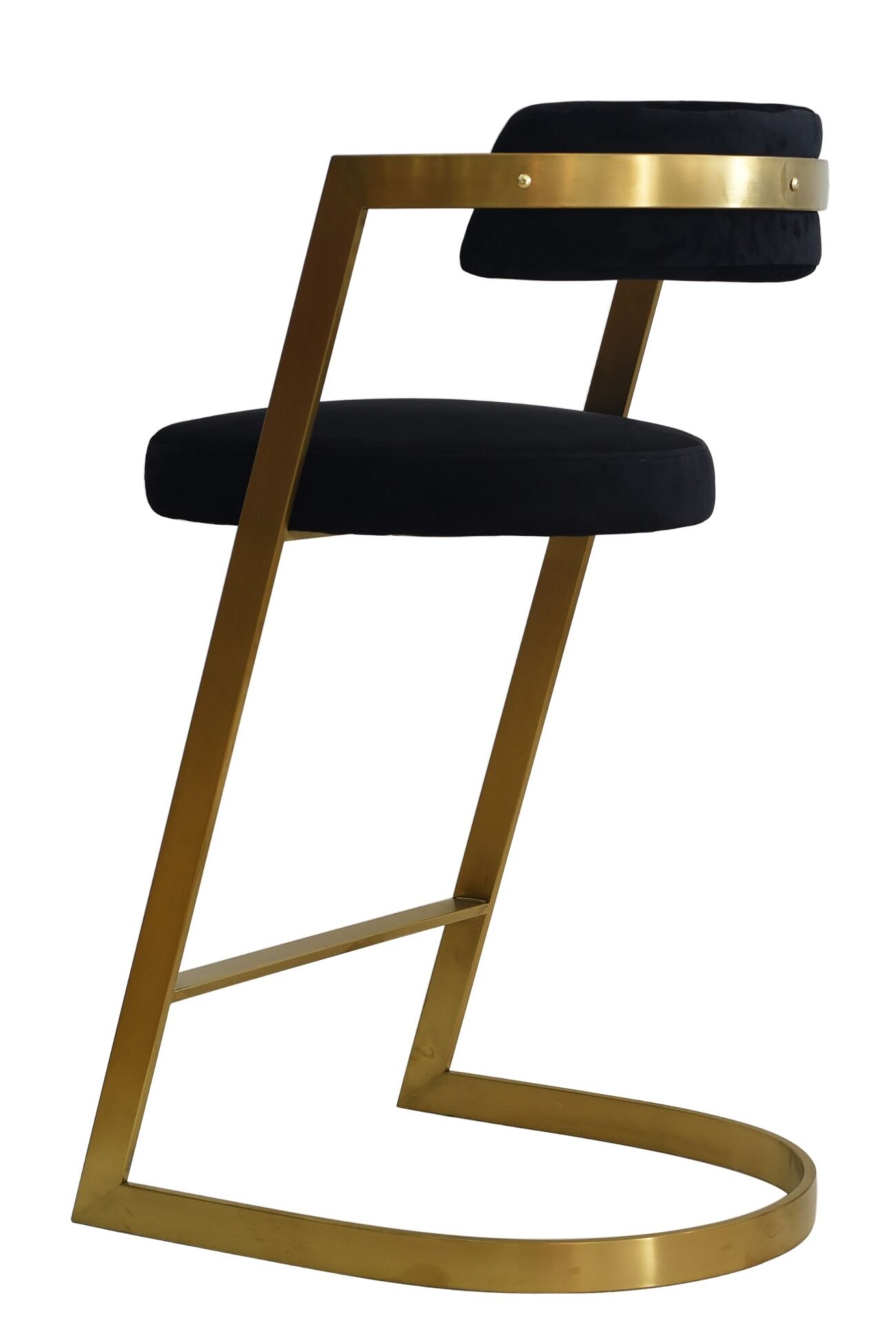 Modrest Shandra - Black Velvet + Gold Counter Stool - Image 3