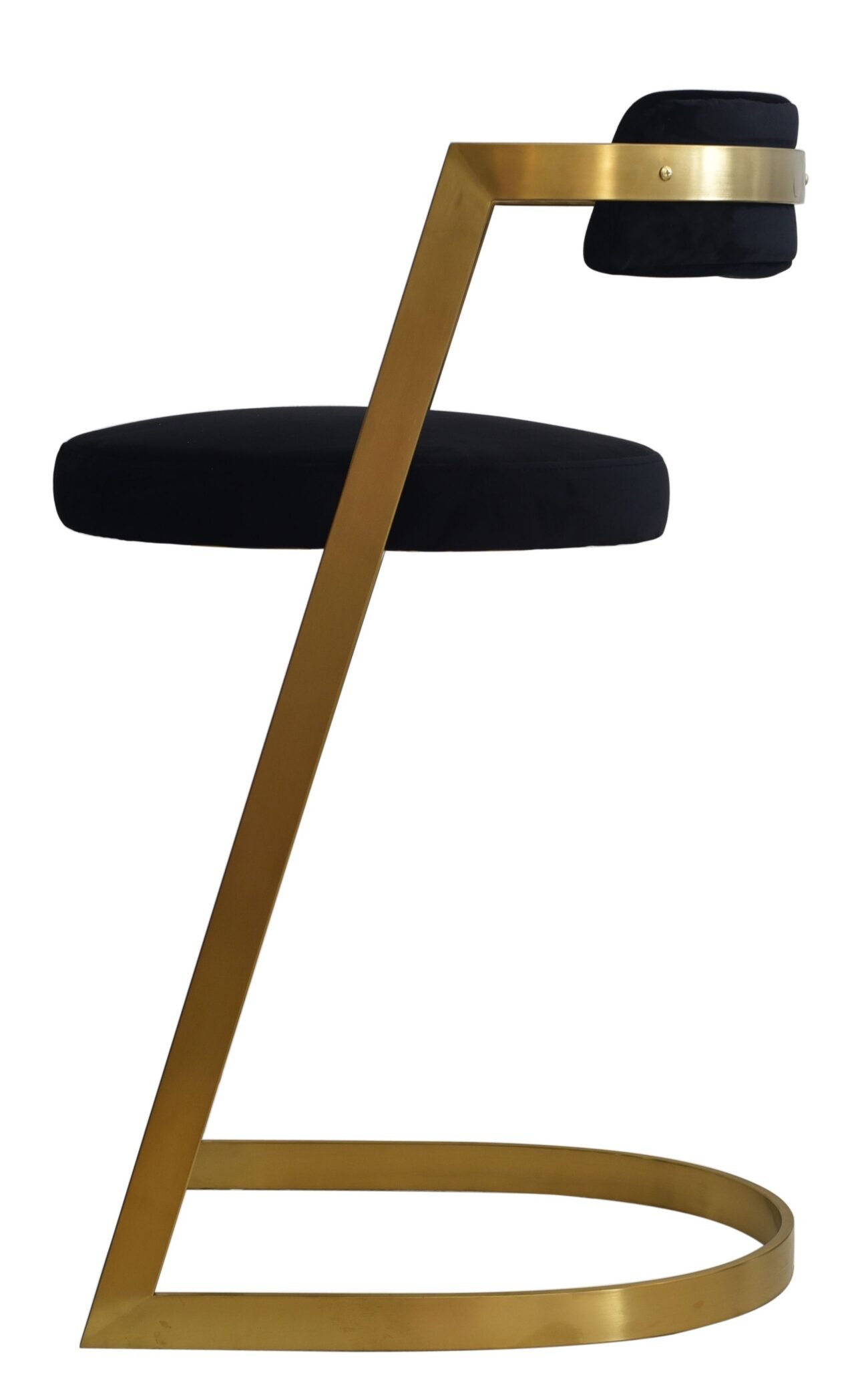 Modrest Shandra - Black Velvet + Gold Counter Stool - Image 4