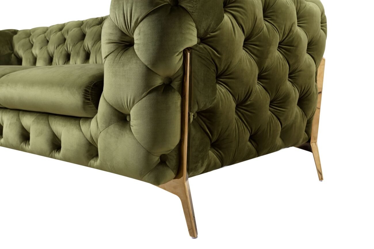 Divani Casa Sheila - Transitional Green Fabric Loveseat - Image 3