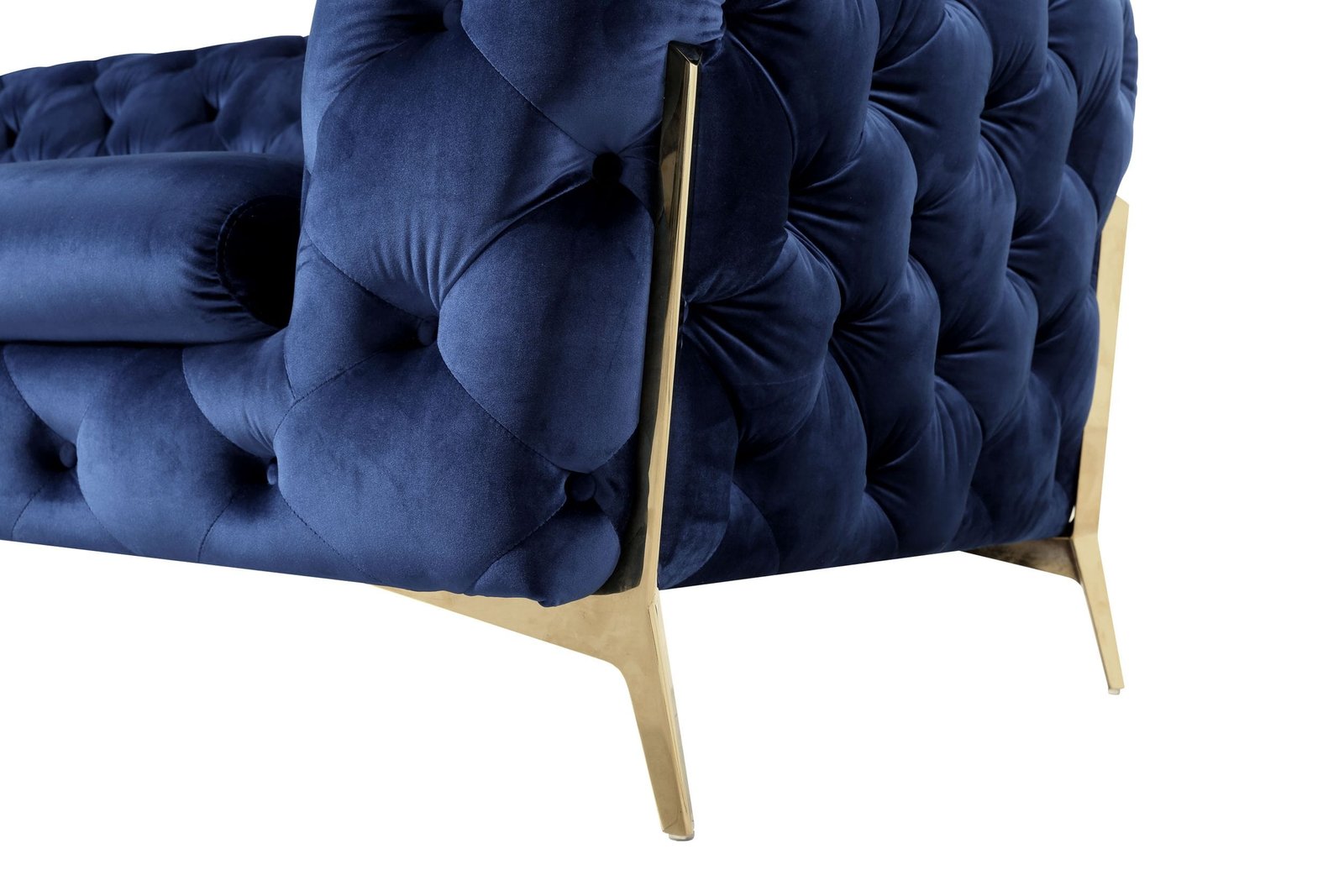 Divani Casa Sheila - Transitional Dark Blue Fabric Sofa - Image 4