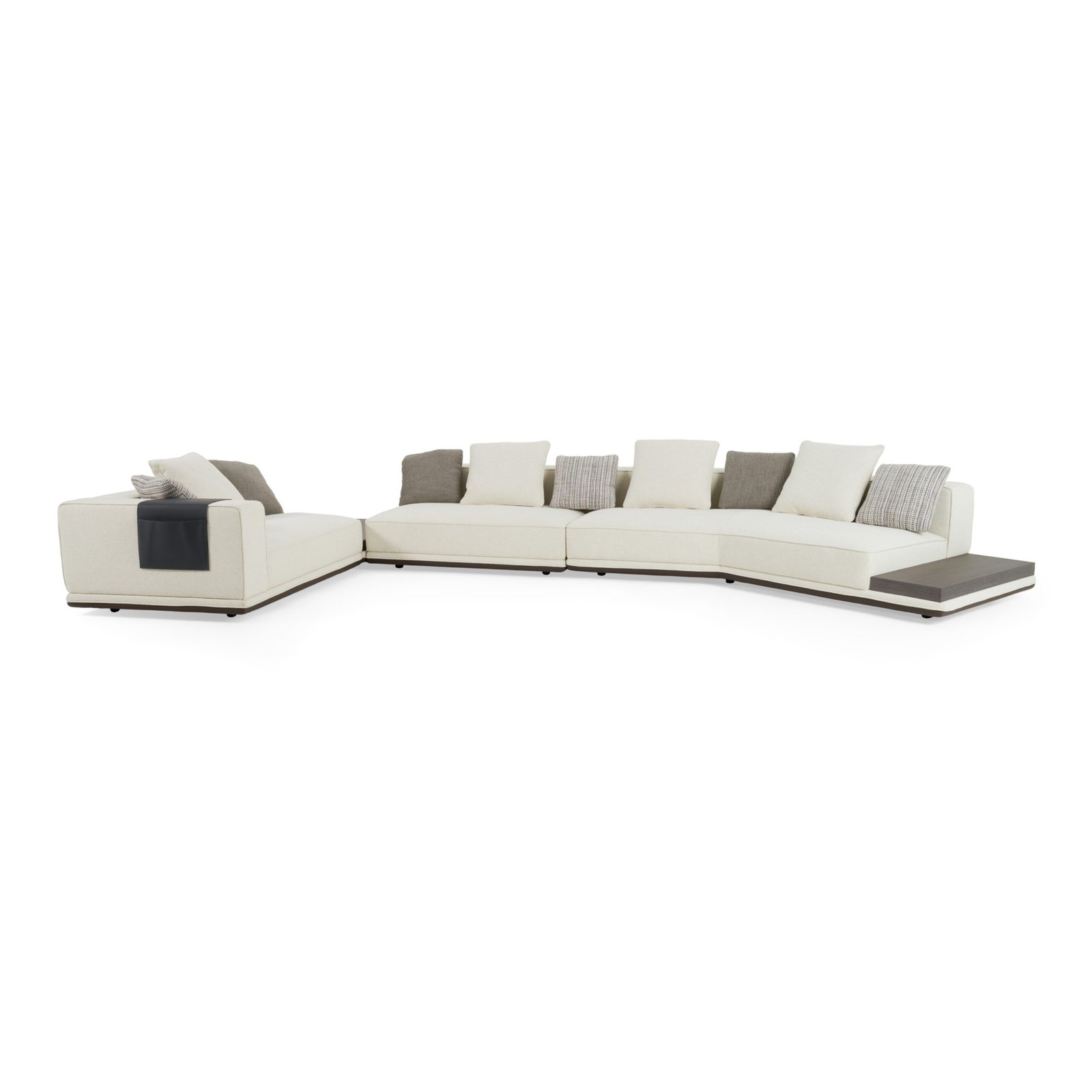 Lamod Siret - Modern Ivory Fabric Modular Sectional W/ Coffee Table - Image 3