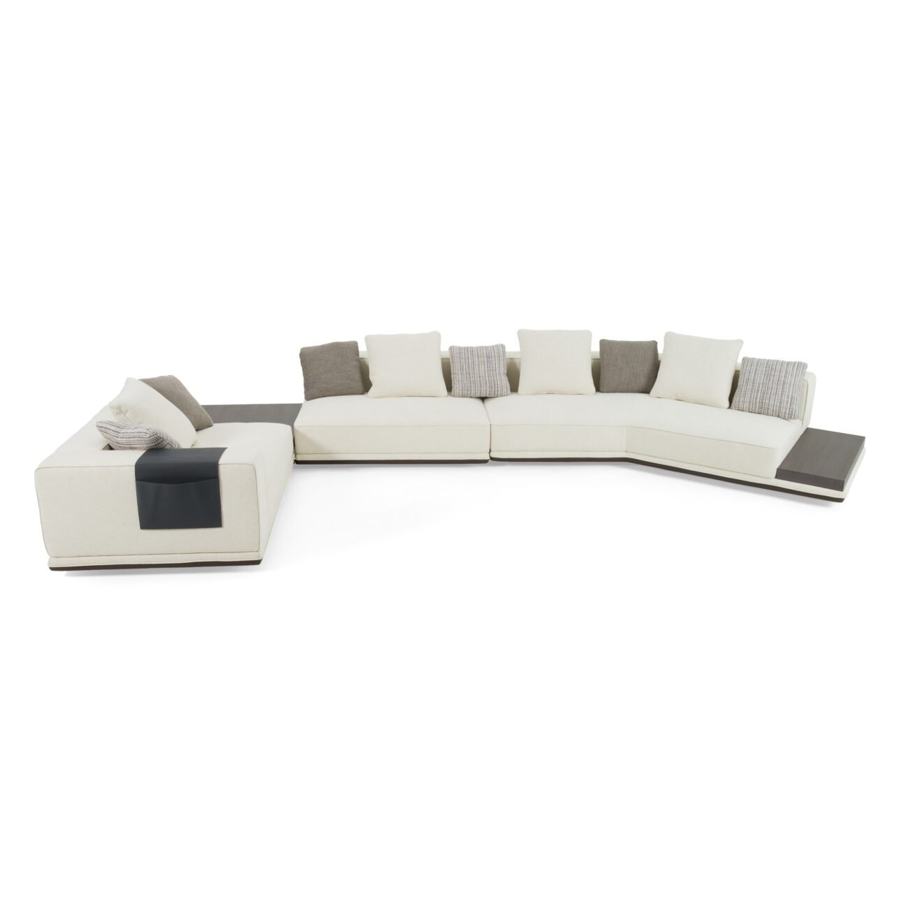 Lamod Siret - Modern Ivory Fabric Modular Sectional W/ Coffee Table - Image 4