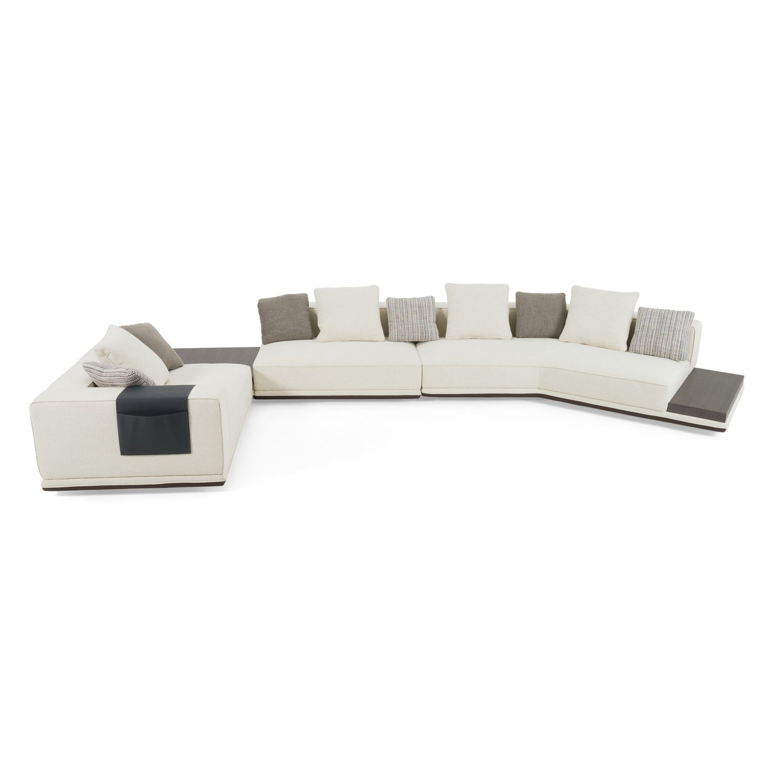 Lamod Siret - Modern Ivory Fabric Modular Sectional W/ Coffee Table - Image 4