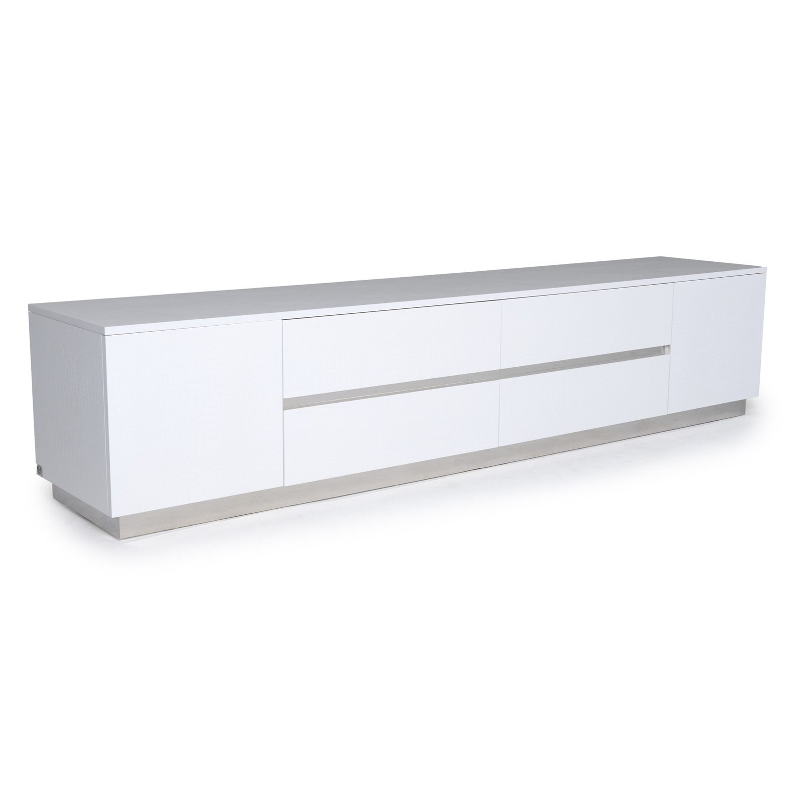 A&X Skyline Modern White Crocodile TV Stand - Image 4