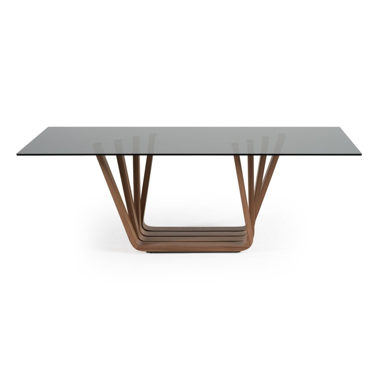 Modrest Solvang - Contemporary - Grey Glass + Walnut Rectangular Dining Table - Image 3
