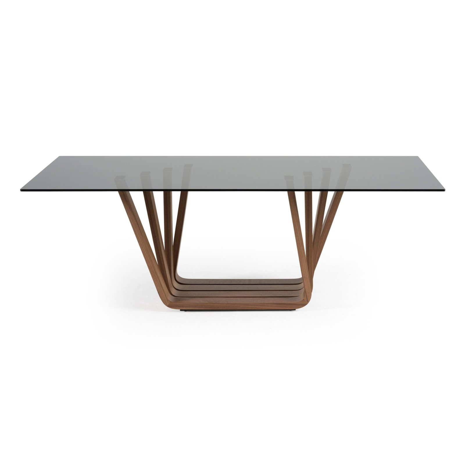 Modrest Solvang - Contemporary - Grey Glass + Walnut Rectangular Dining Table - Image 3