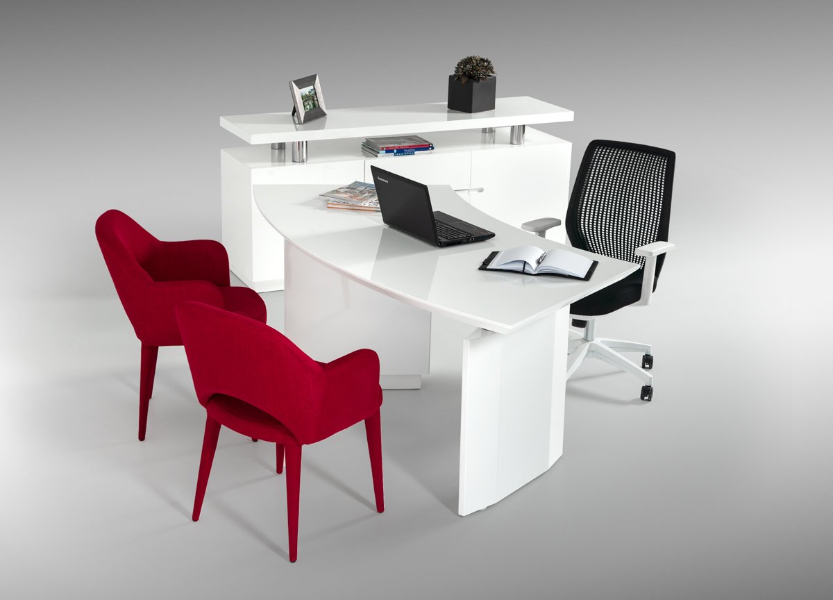 Modrest Stanford Modern White Office Desk - Image 5