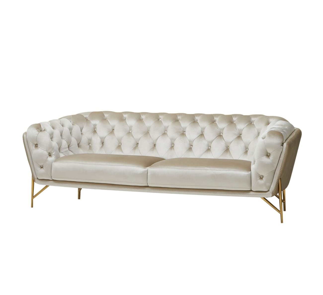Divani Casa Stella - Transitional Beige Velvet Sofa - Image 2