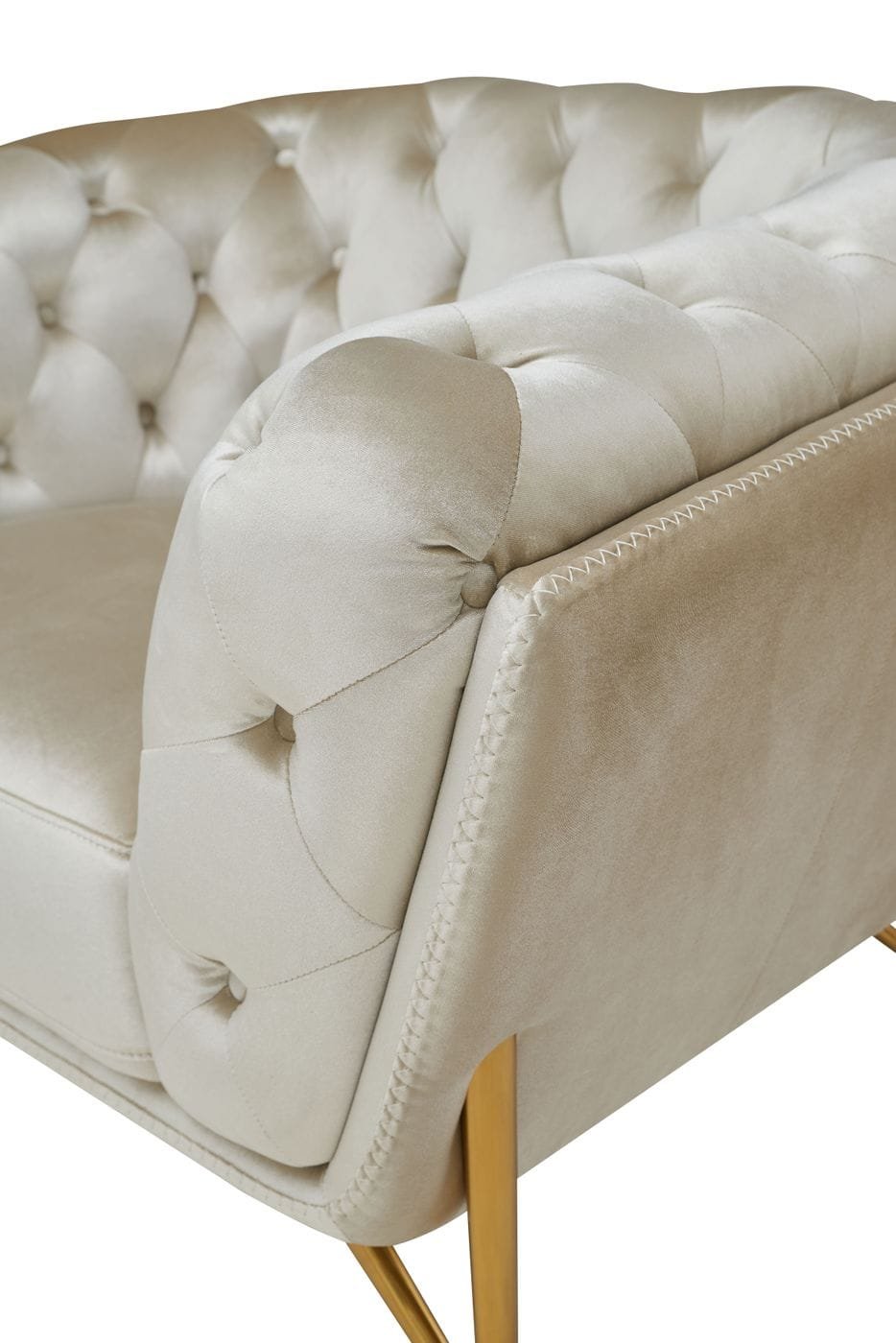 Divani Casa Stella - Transitional Beige Velvet Sofa - Image 4