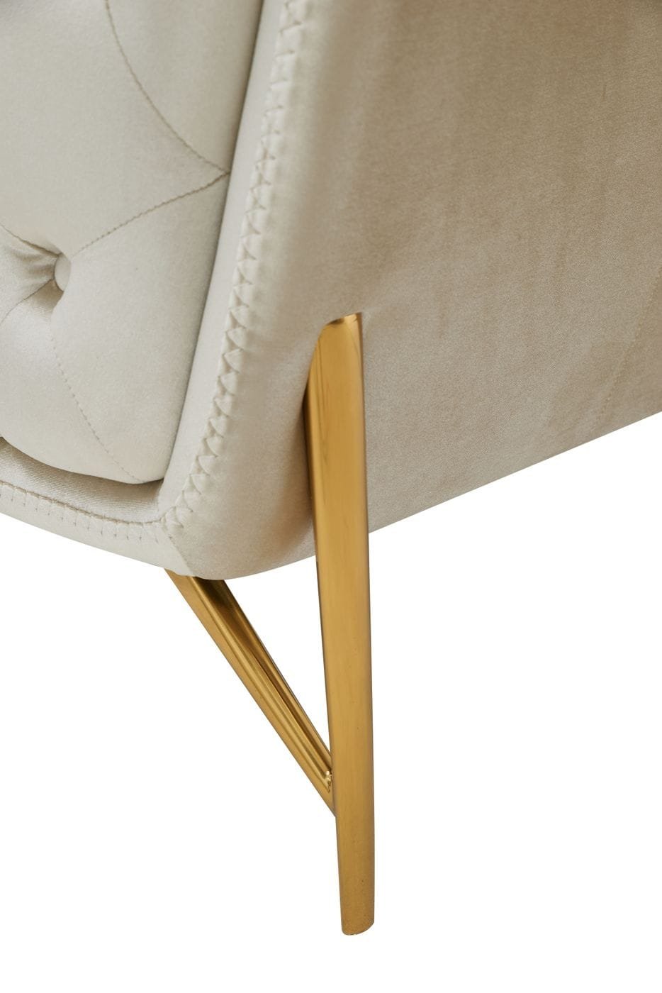 Divani Casa Stella - Transitional Beige Velvet Loveseat - Image 5
