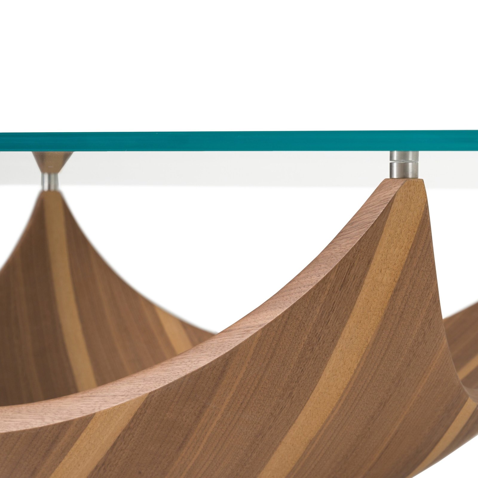 Modrest Sunrise - Contemporary Glass + Walnut Square Coffee Table - Image 3