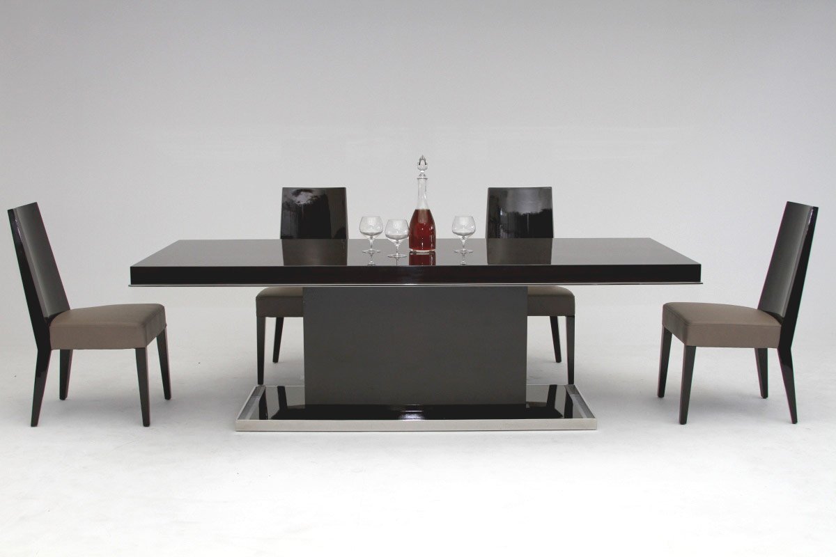 Noble Modern Ebony Lacquer Dining Table - Image 5