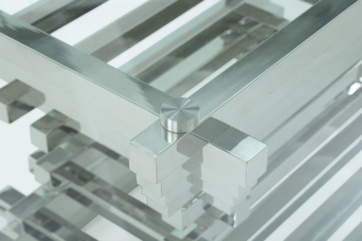 Modrest Crawford Modern Rectangular Glass Dining Table - Image 4