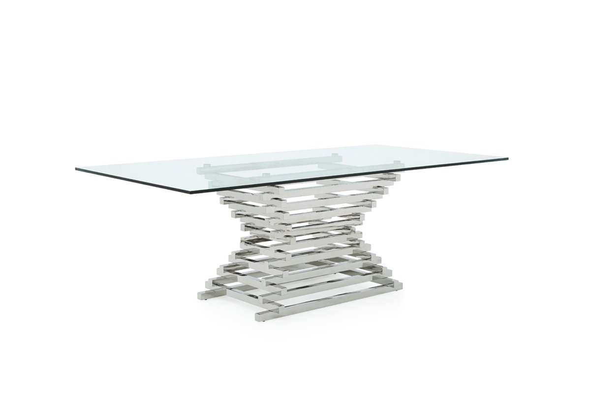 Modrest Crawford Modern Rectangular Glass Dining Table - Image 2