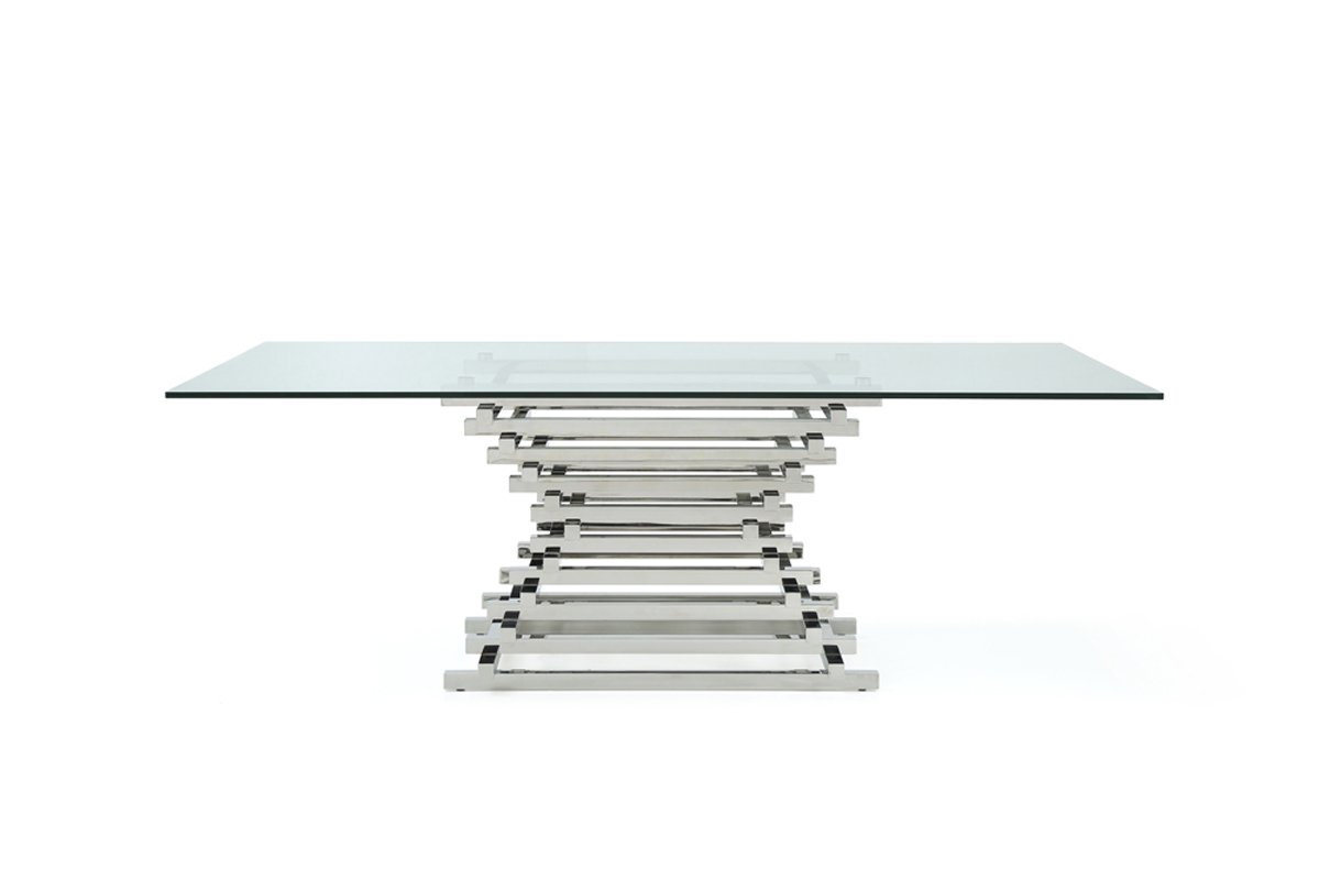Modrest Crawford Modern Rectangular Glass Dining Table - Image 3