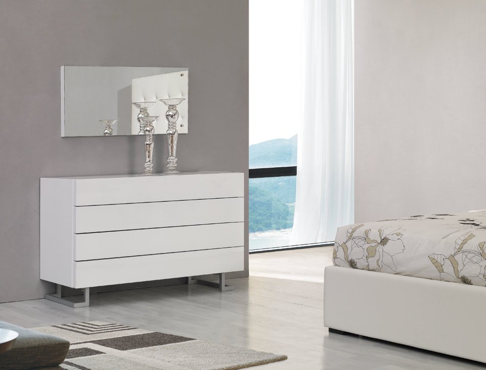 Modrest Lyrica - White Leatherette With Crystals Bed - Image 2
