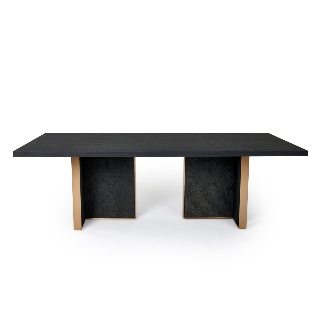 Modrest Tasha - Modern Black Ash + Brushed Gold Rectangular Dining Table - Image 3