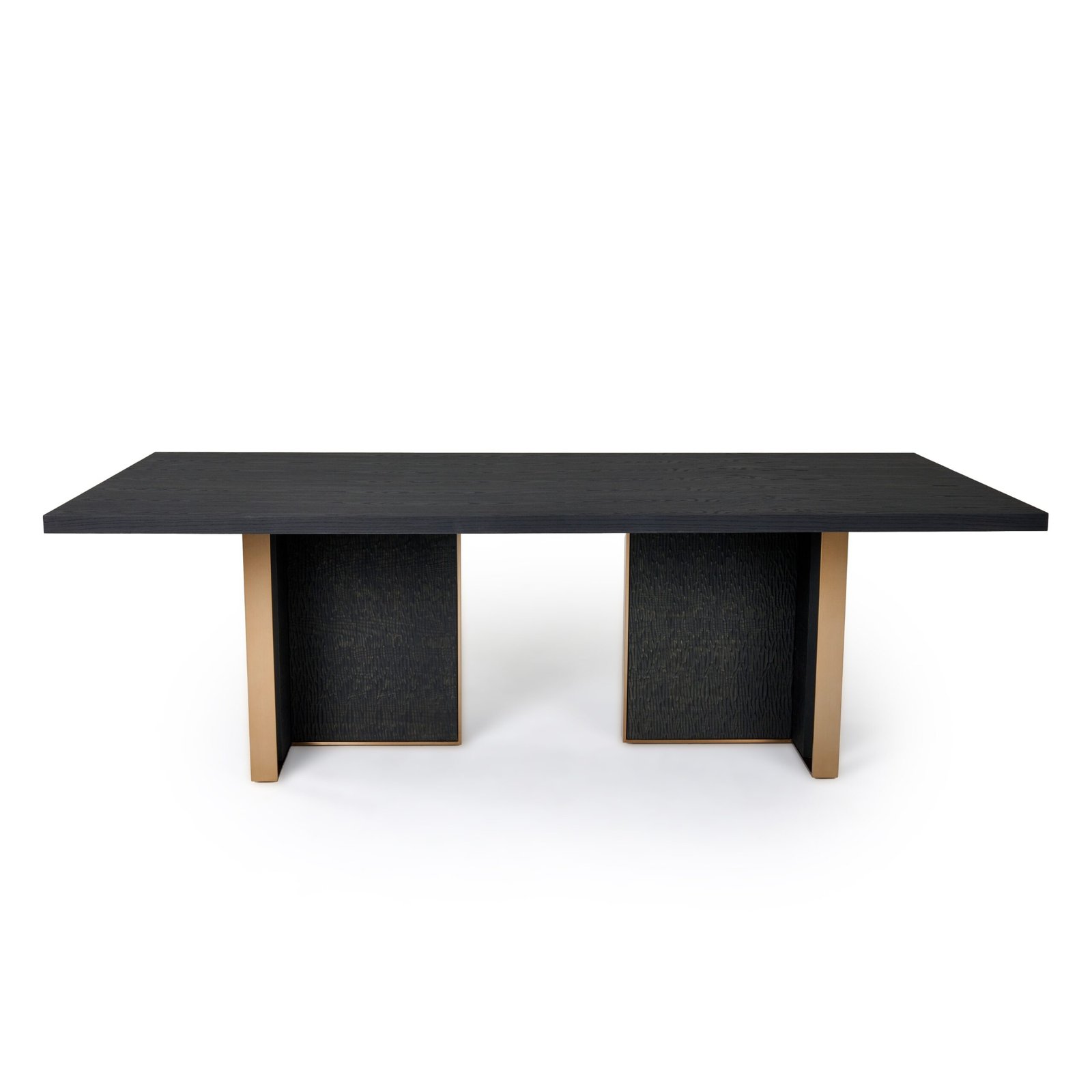 Modrest Tasha - Modern Black Ash + Brushed Gold Rectangular Dining Table - Image 3