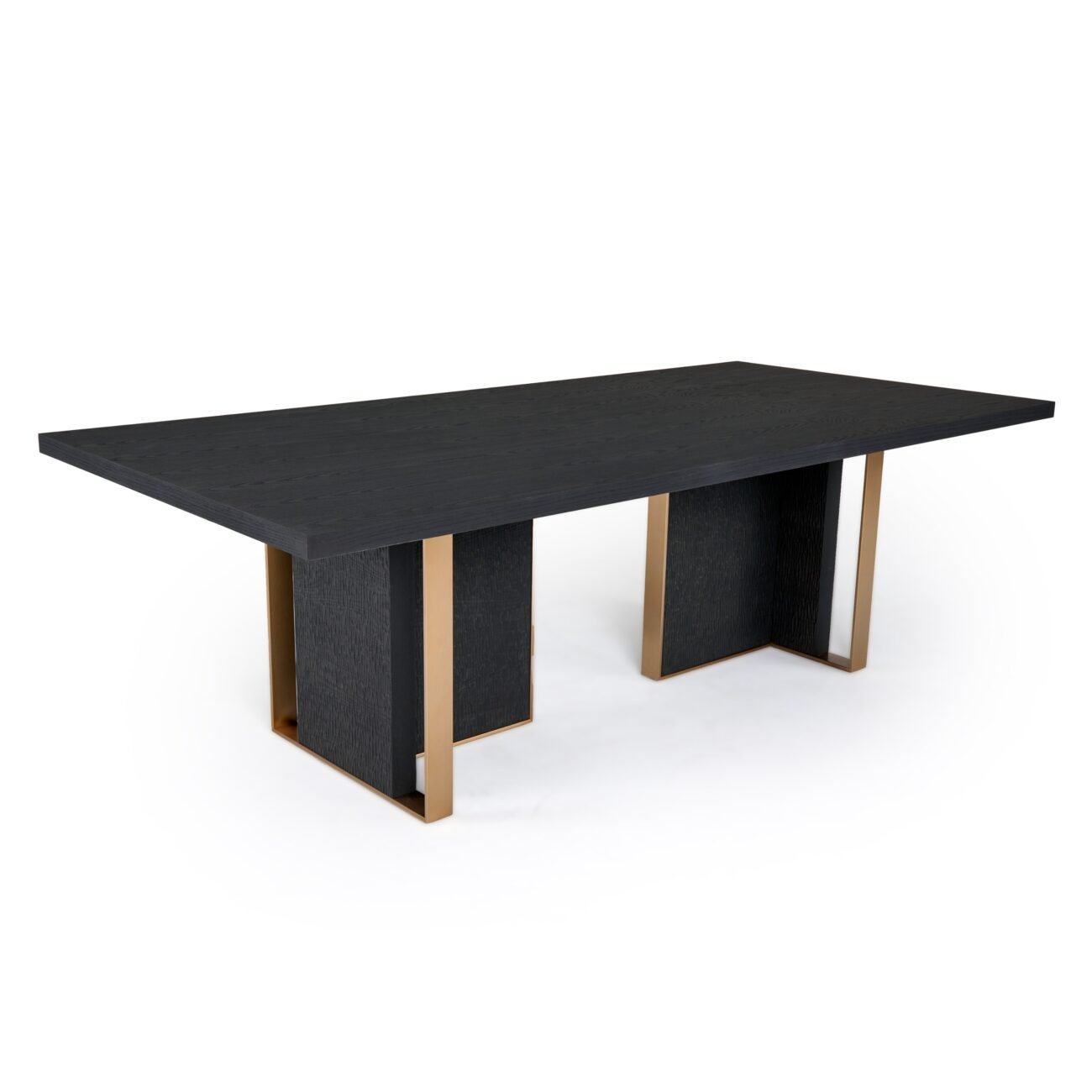 Modrest Tasha - Modern Black Ash + Brushed Gold Rectangular Dining Table - Image 4