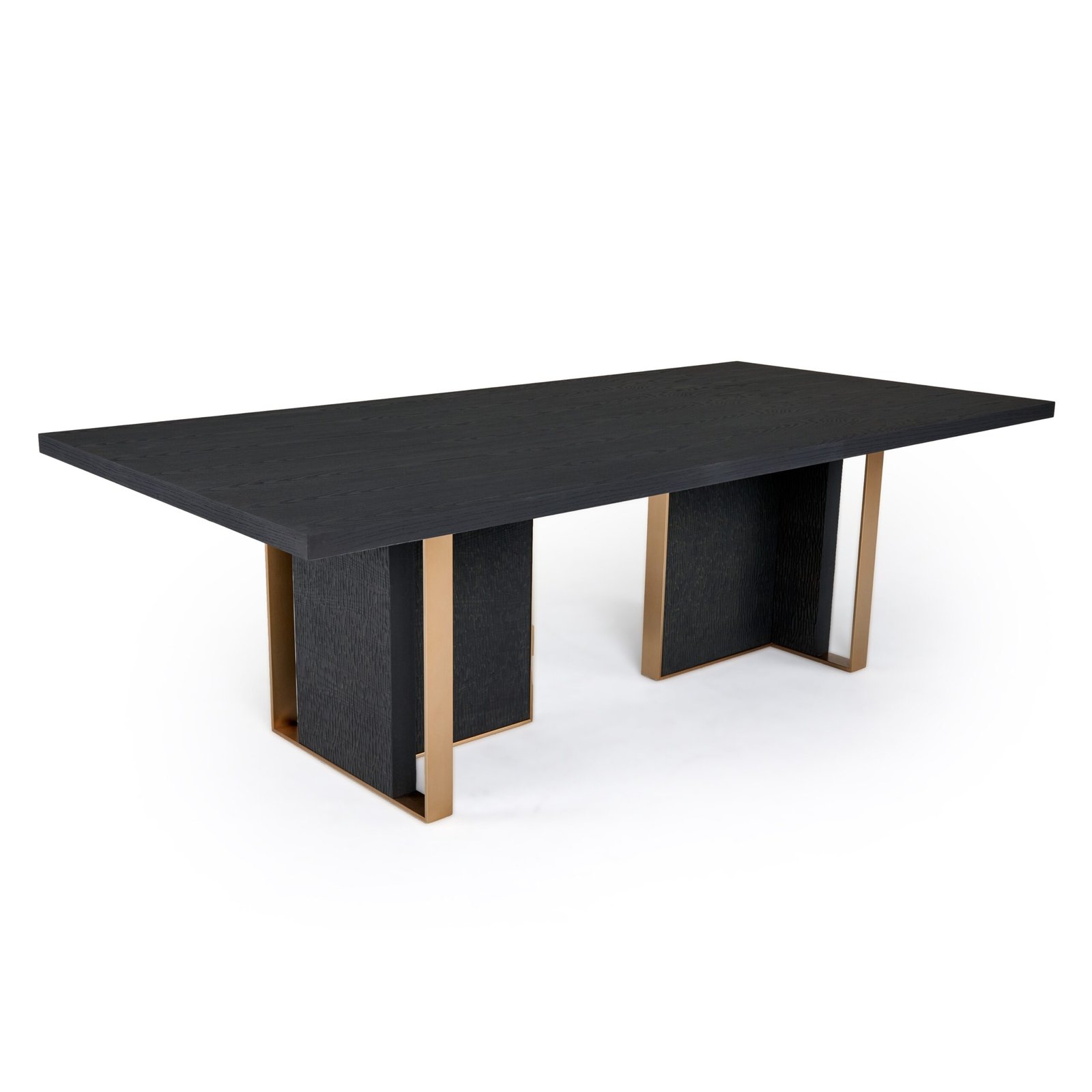 Modrest Tasha - Modern Black Ash + Brushed Gold Rectangular Dining Table - Image 4