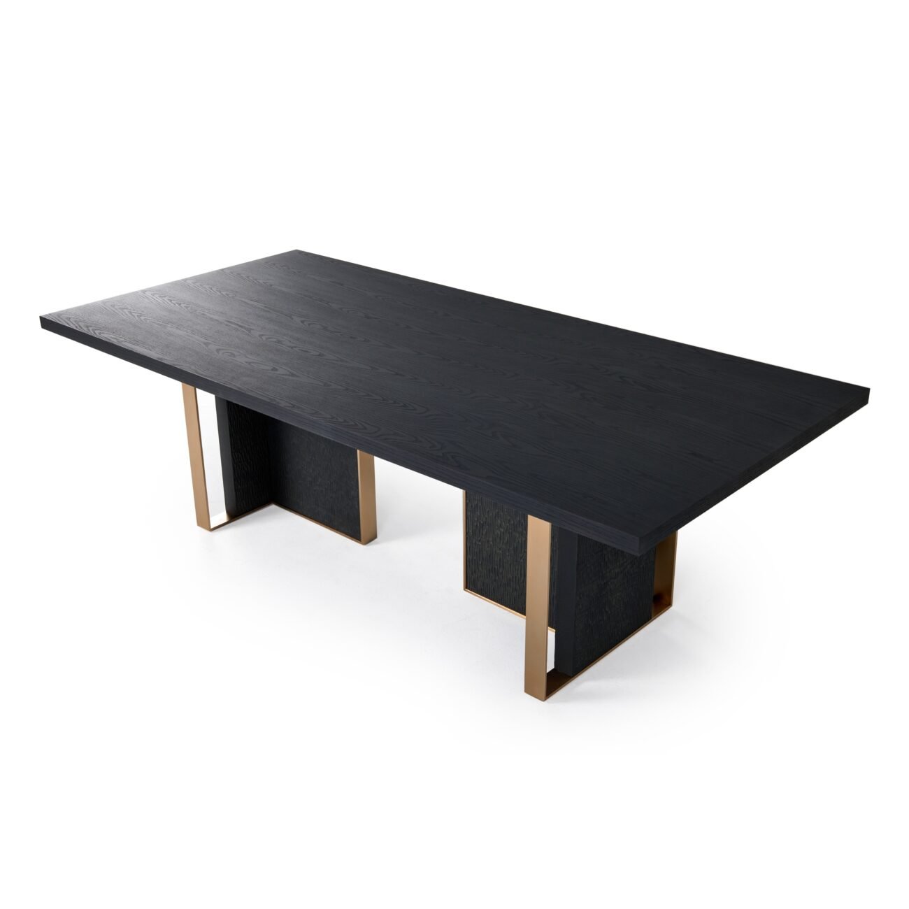 Modrest Tasha - Modern Black Ash + Brushed Gold Rectangular Dining Table - Image 5
