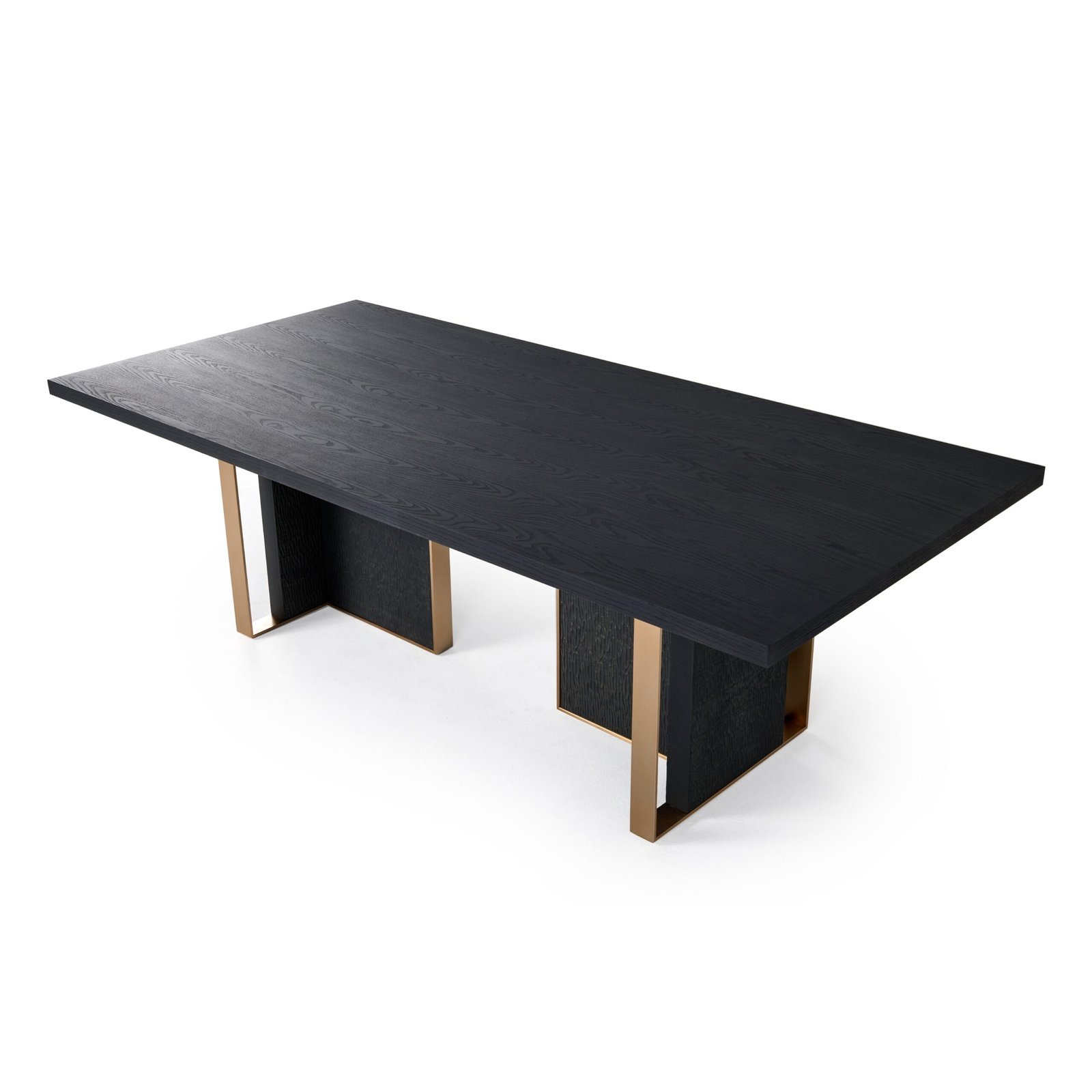Modrest Tasha - Modern Black Ash + Brushed Gold Rectangular Dining Table - Image 5