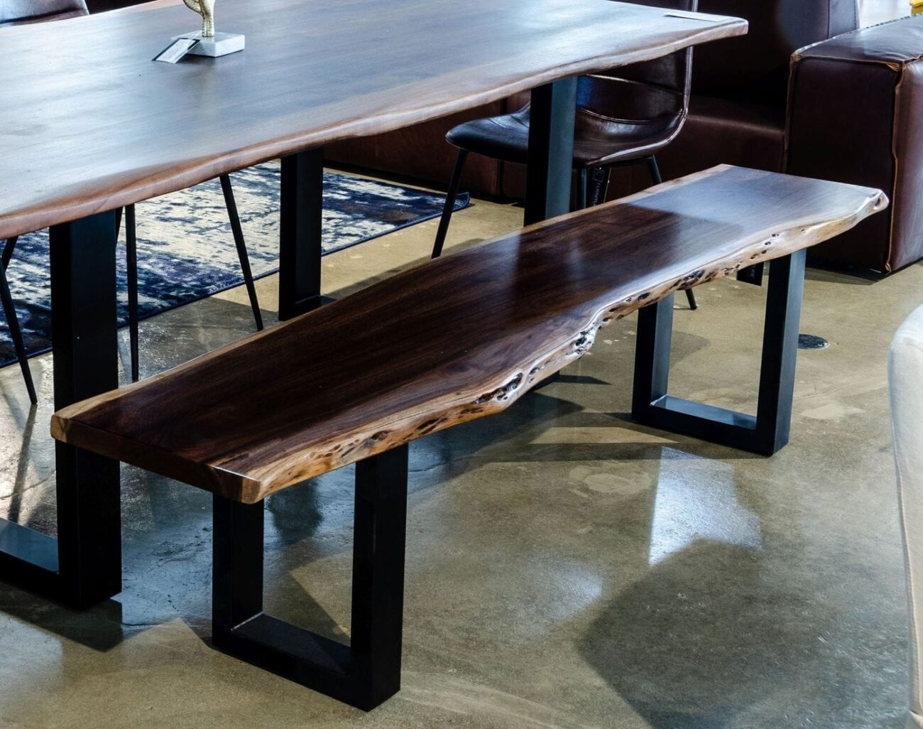 Modrest Taylor - Large Modern Live Edge Wood Dining Bench