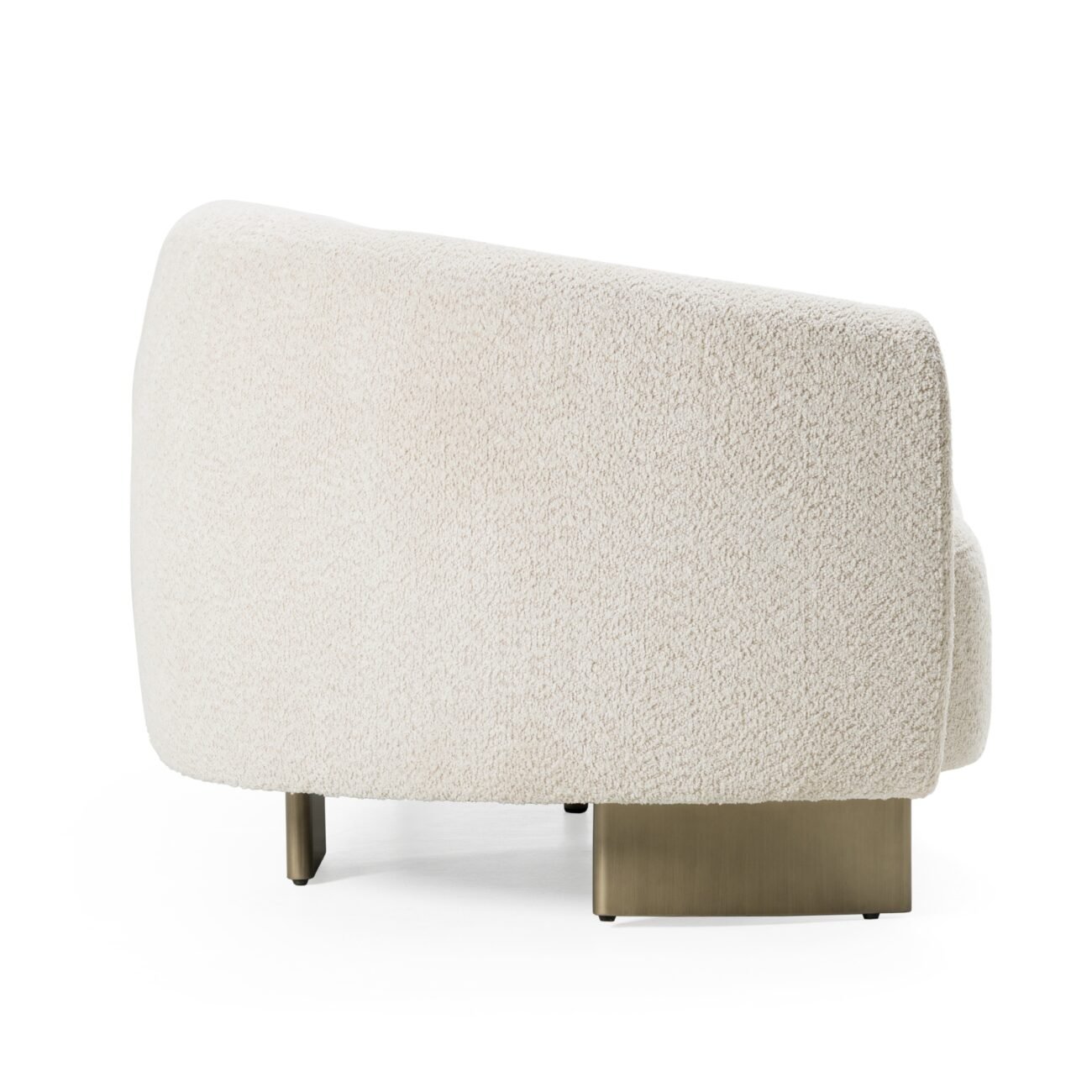 Divani Casa Thrive - Modern Beige Fabric + Antique Brass Sofa - Image 2