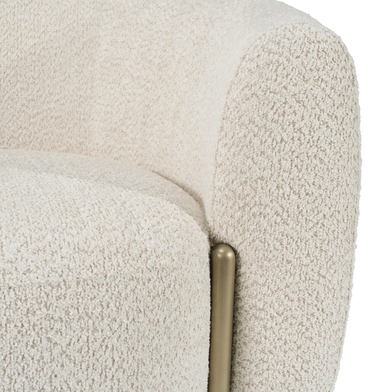 Divani Casa Thrive - Modern Beige Fabric + Antique Brass Sofa - Image 4