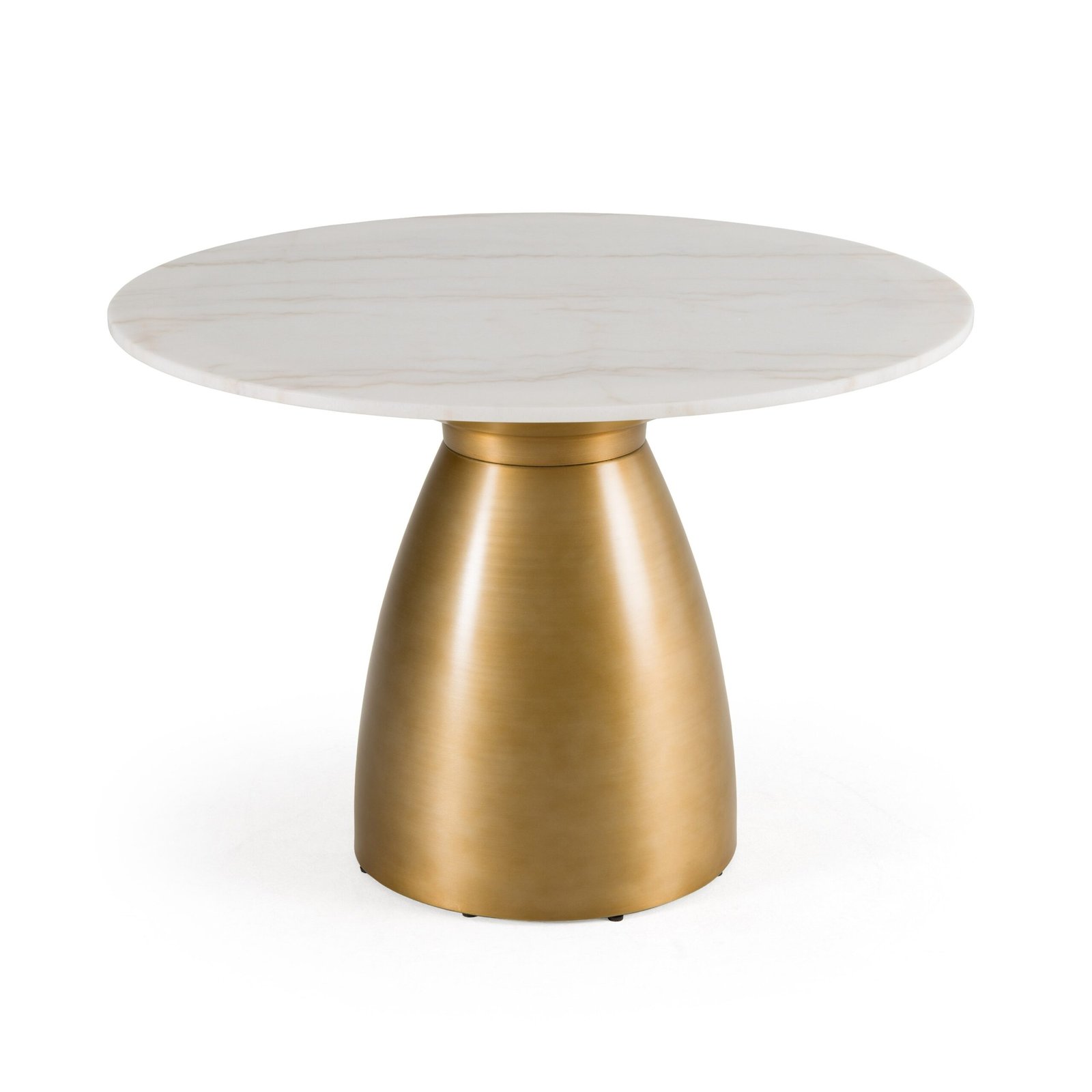 Modrest Tilly - Glam White Marble + Gold Round Dining Table