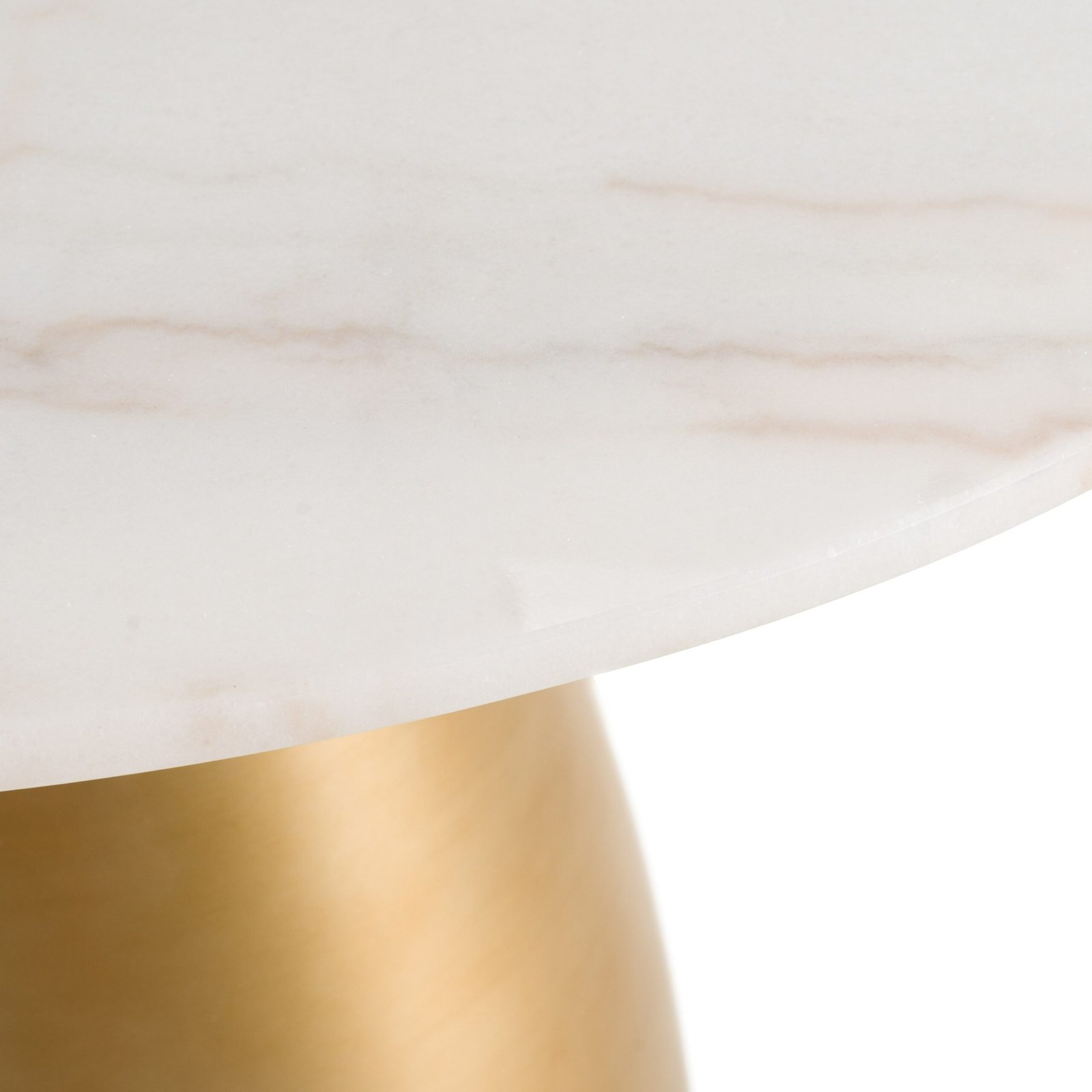 Modrest Tilly - Glam White Marble + Gold Round Dining Table - Image 3