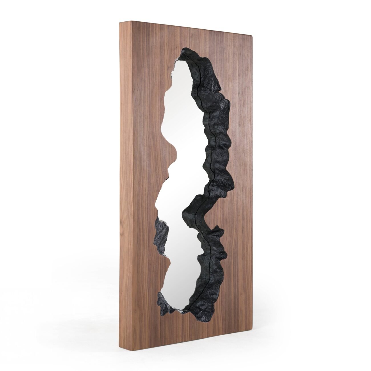 Modrest Timber - Modern Walnut Leaning Floor Mirror