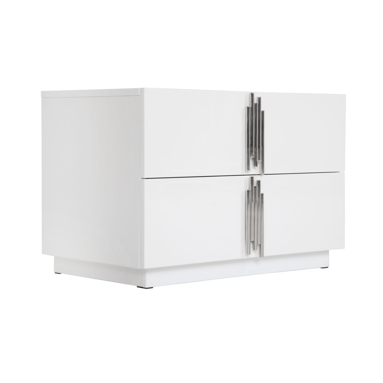 Modrest Token - Modern White & Stainless Steel Large Nightstand - Image 2