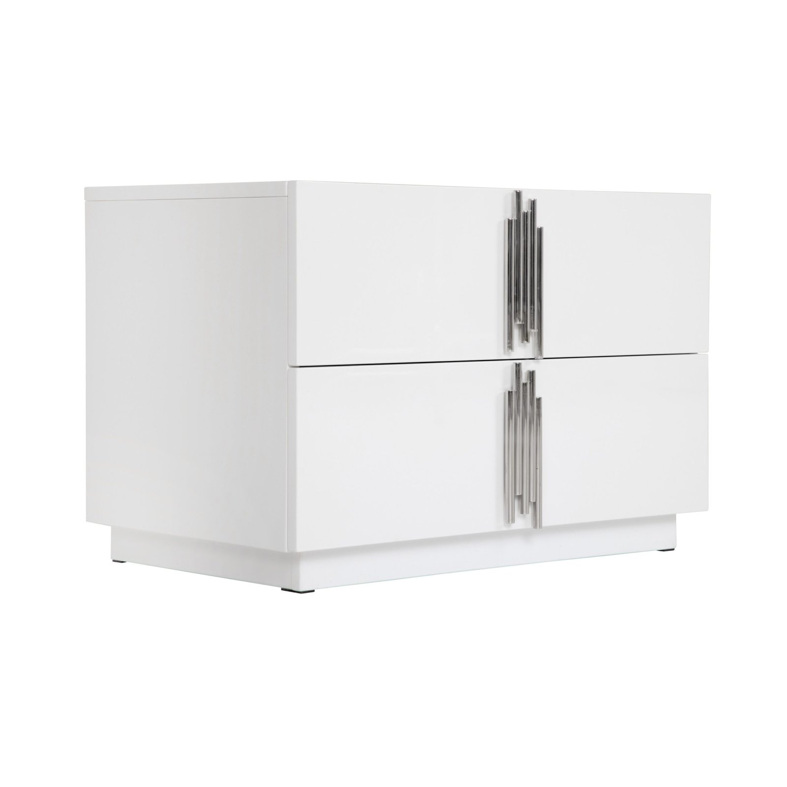 Modrest Token - Modern White & Stainless Steel Large Nightstand - Image 2
