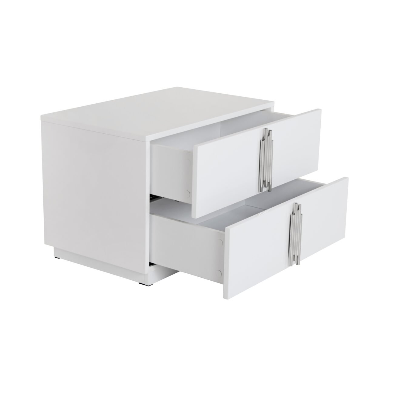 Modrest Token - Modern White & Stainless Steel Large Nightstand - Image 4