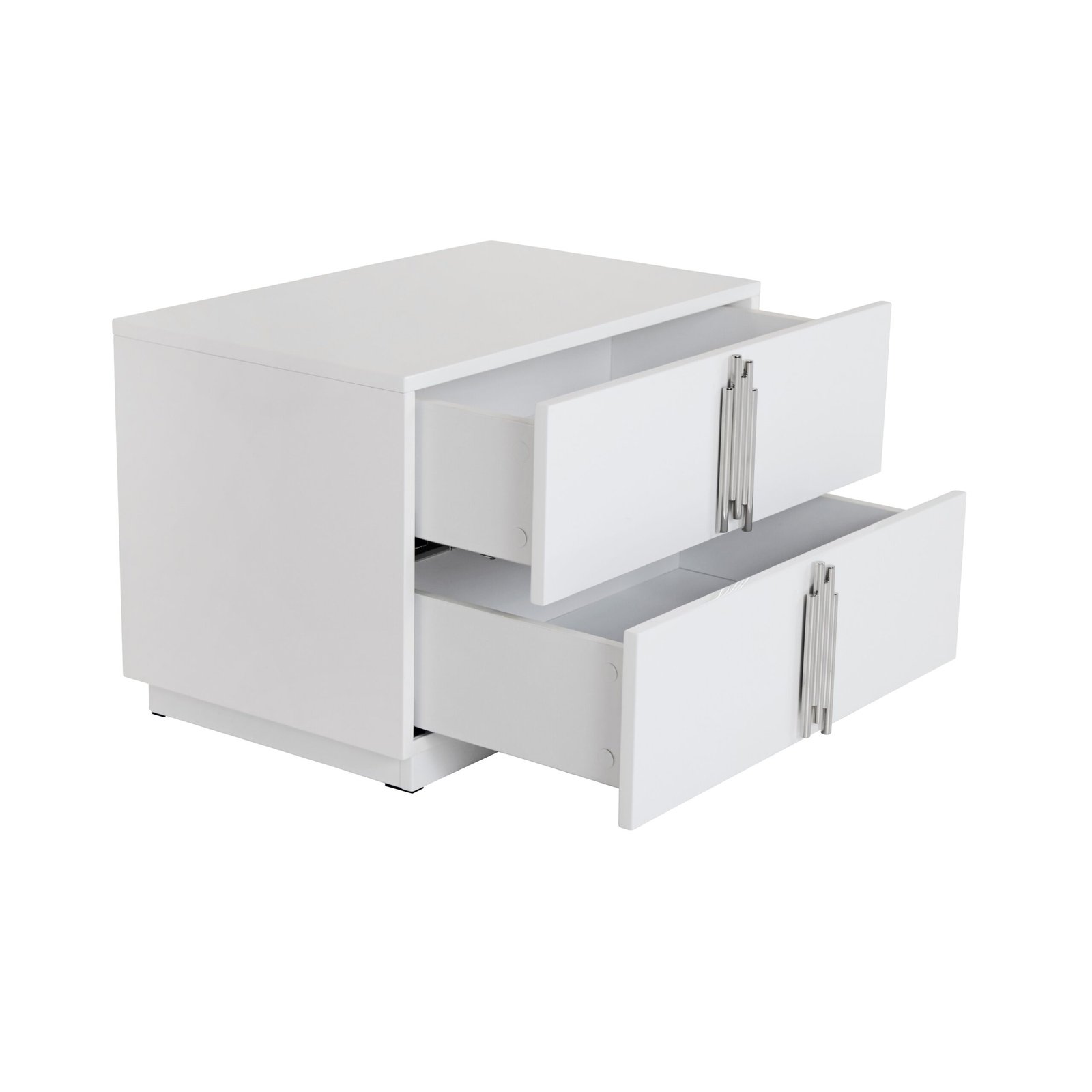 Modrest Token - Modern White & Stainless Steel Large Nightstand - Image 4