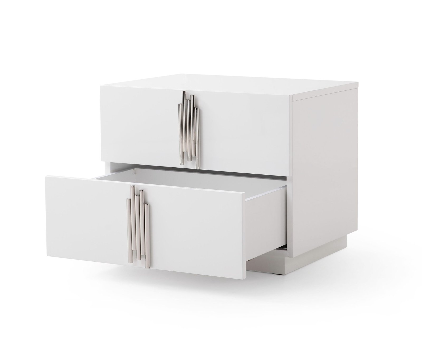 Modrest Token - California King Modern Cream & Stainless Steel Bed + Nightstands - Image 3