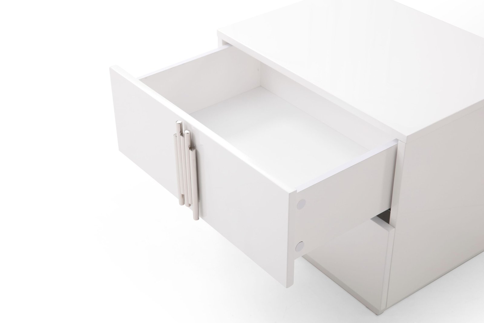 Modrest Token - California King Modern Cream & Stainless Steel Bed + Nightstands - Image 4