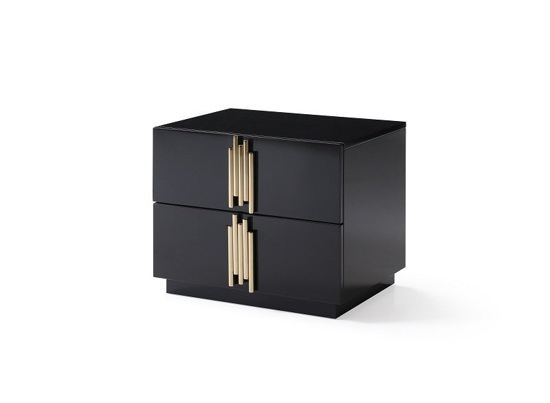 Modrest Token - Modern Black + Gold Bed + Nightstands - Image 3
