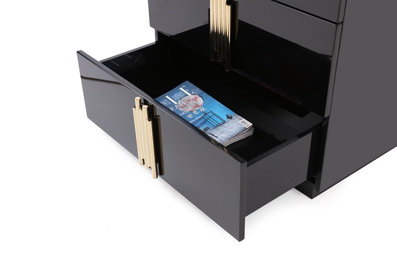 Modrest Token - Modern Black + Gold Bed + Nightstands - Image 5