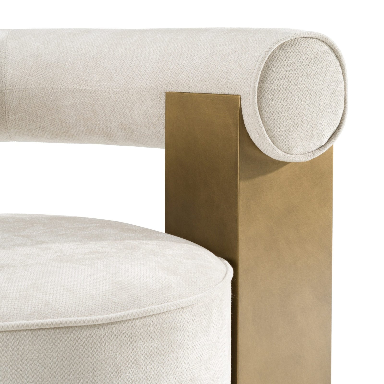 Divani Casa Tranquil - Contemporary Beige Fabric + Antique Brass Accent Chair - Image 5