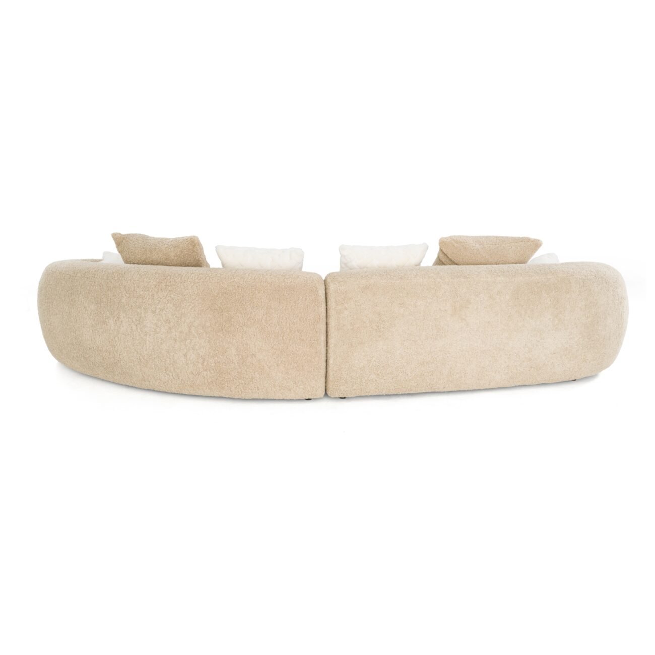Divani Casa Trevor - Modern Tan Fabric Curved Sectional - Image 3
