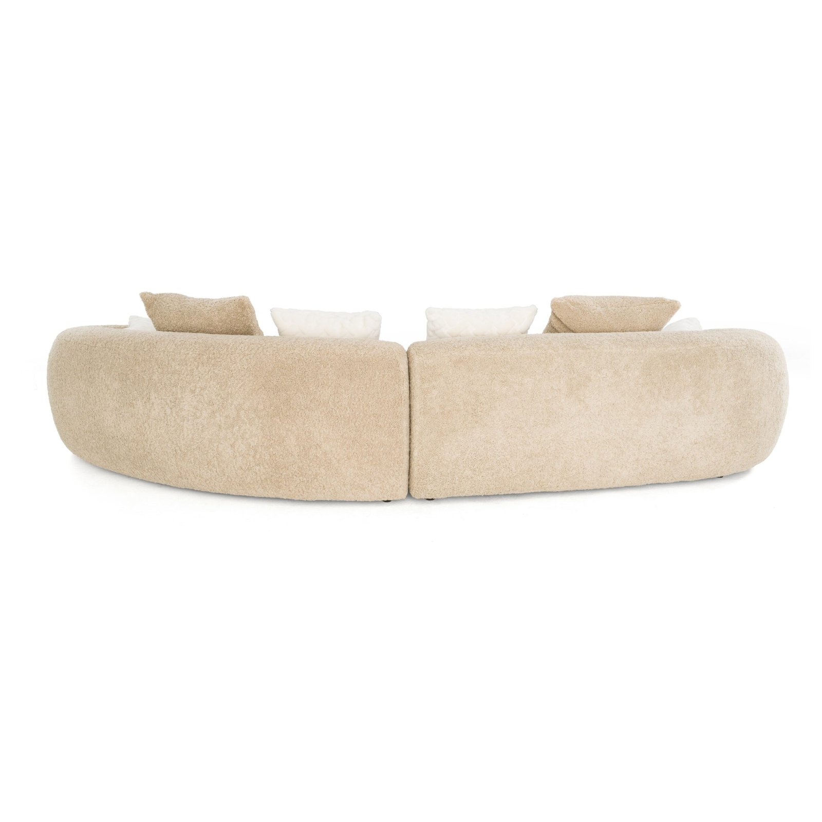 Divani Casa Trevor - Modern Tan Fabric Curved Sectional - Image 3