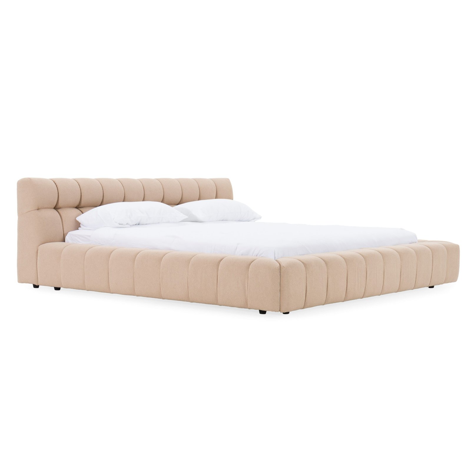 Divani Casa Tyree - Modern Tufted Sand Fabric Bed - Image 5
