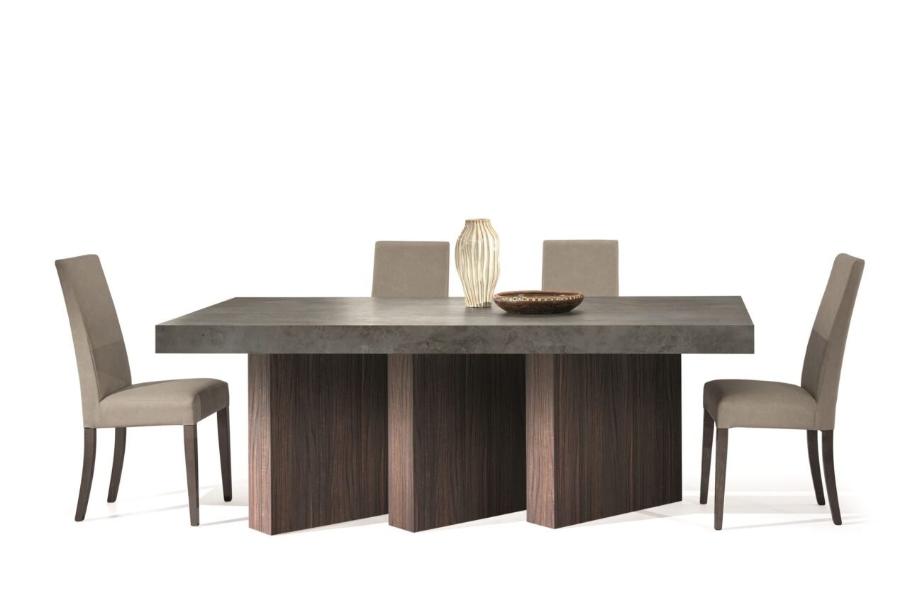 Nova Domus Amsterdam - Modern Grey Volcano & Eucalyptus Oak Dining Table - Image 2