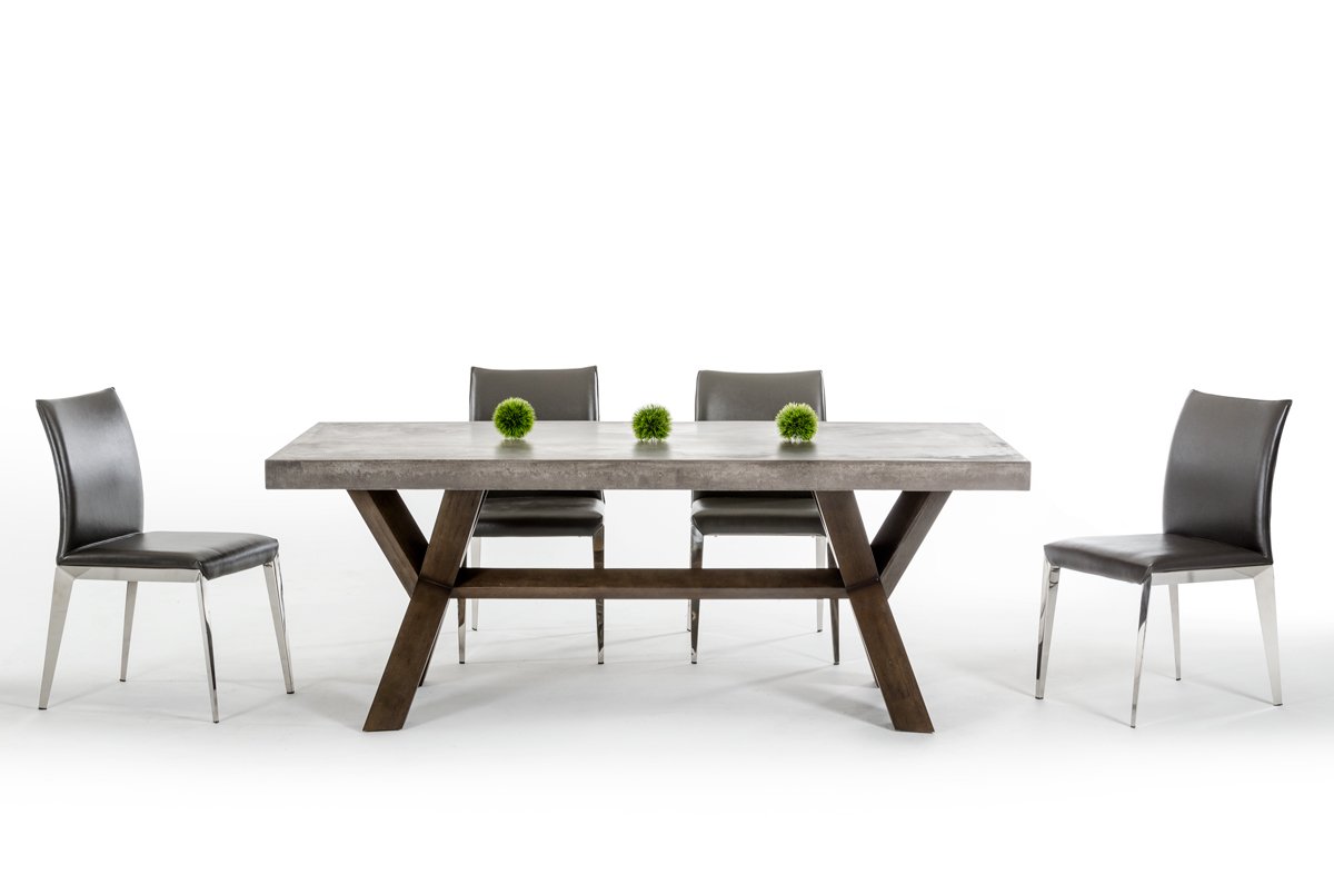 Modrest Urban Concrete Rectangular Dining Table - Image 5