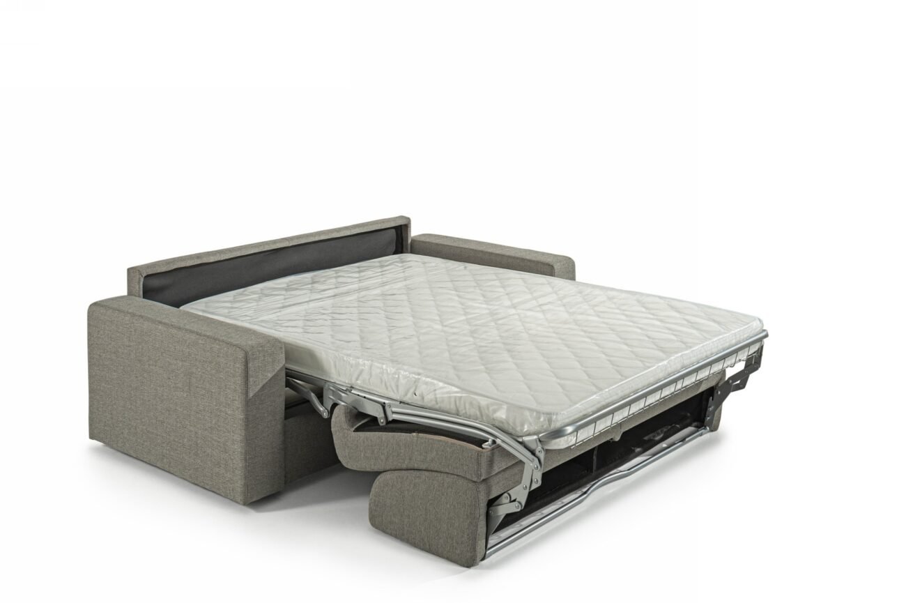 Modrest Made in Italy Urrita - Modern Gray Fabric Sofa Bed w/ Full Size Mattress - Image 5