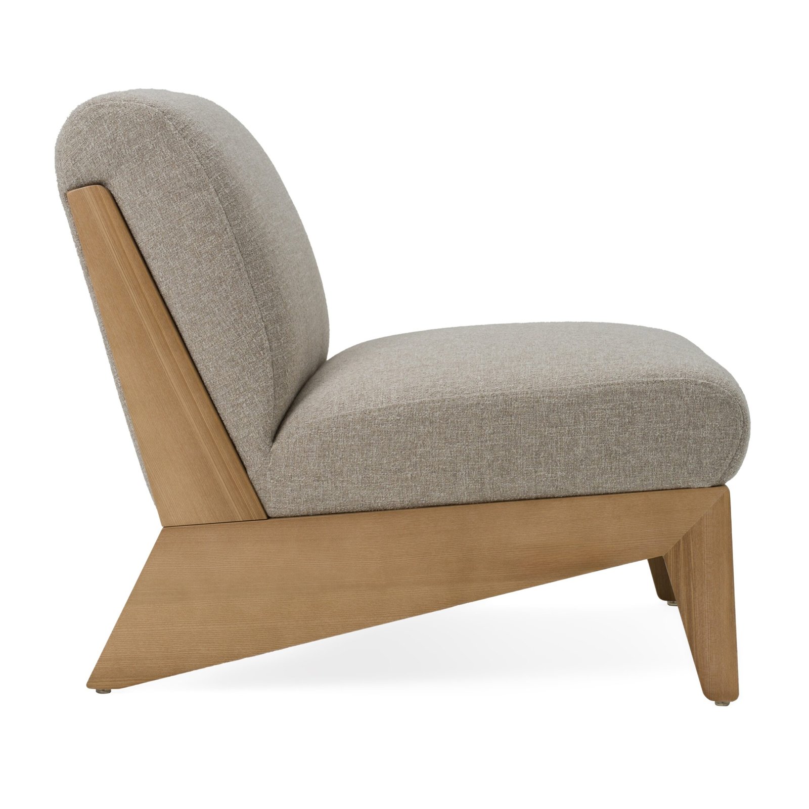 Divani Casa Vance - Modern Sand Fabric + Wood Accent Chair - Image 2