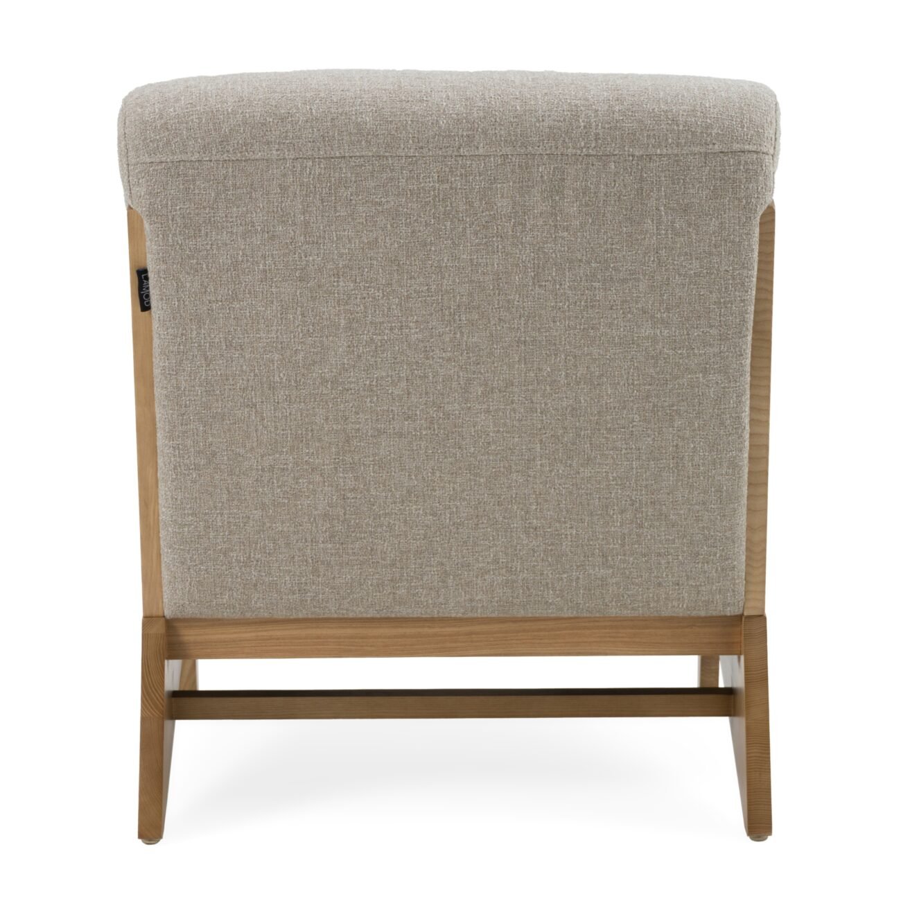 Divani Casa Vance - Modern Sand Fabric + Wood Accent Chair - Image 3